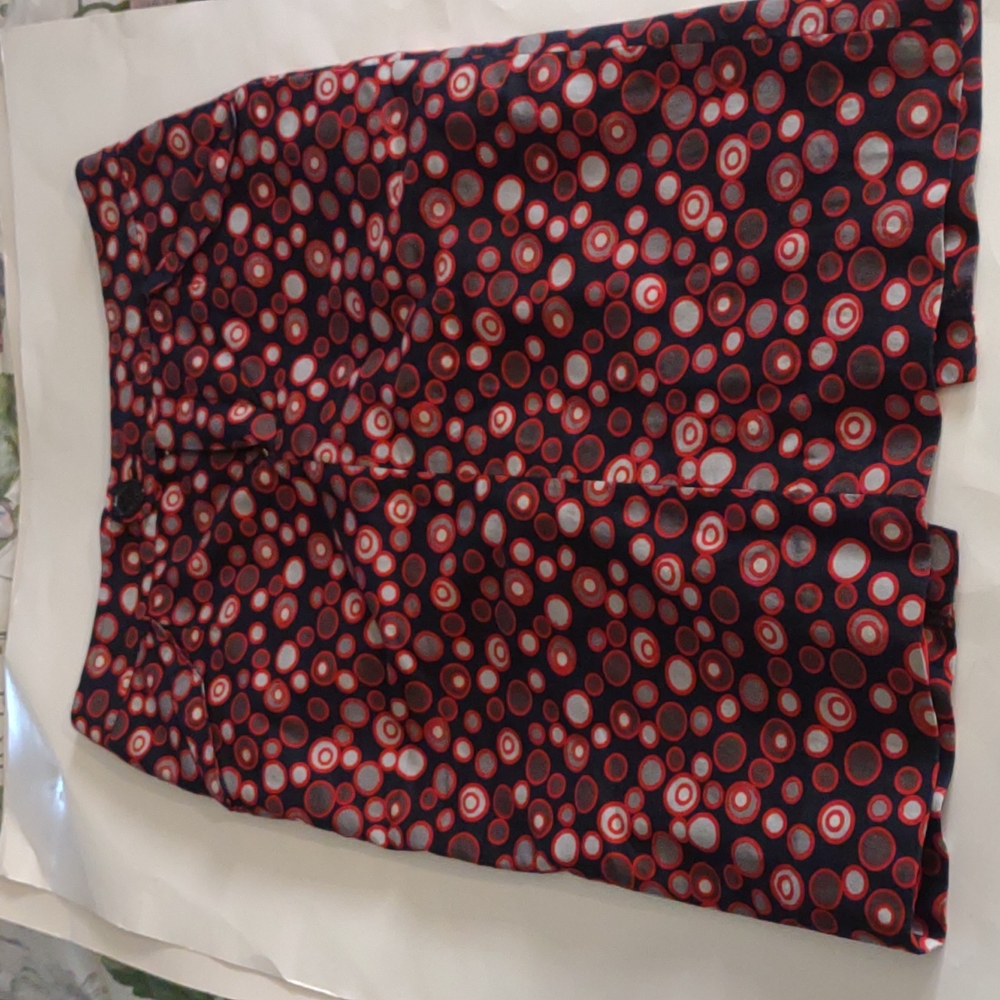 Marc Jacobs lined navy and red circle skirt size 2